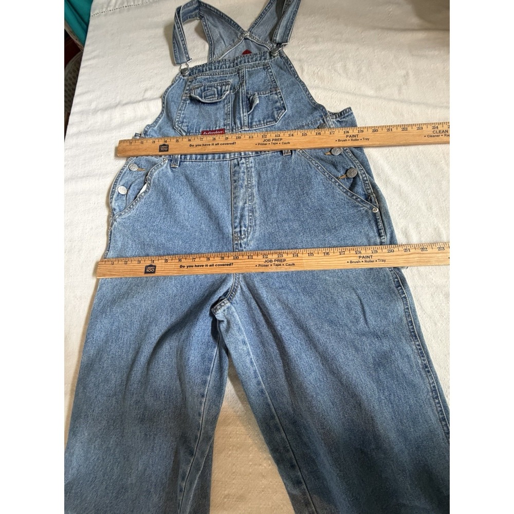 Vtg 90s Y2K No Boundaries Denim Overalls Size M Workwear Grunge Wide Leg - Picture 6 of 8
